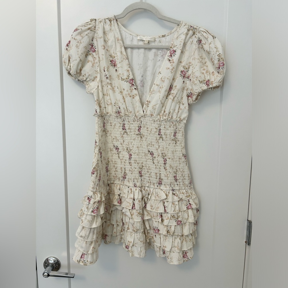 LOVESHACKFANCY WHITE FLORAL DRESS